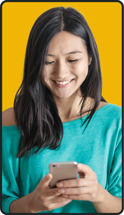 women in yellow on phone